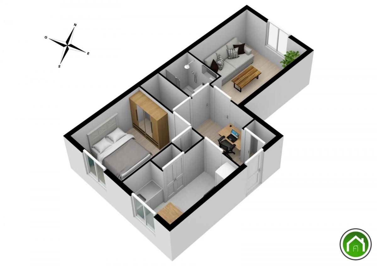 HYPER CENTRE : lumineux appartement t2 de 40m² sur dalle béton pour investisseur